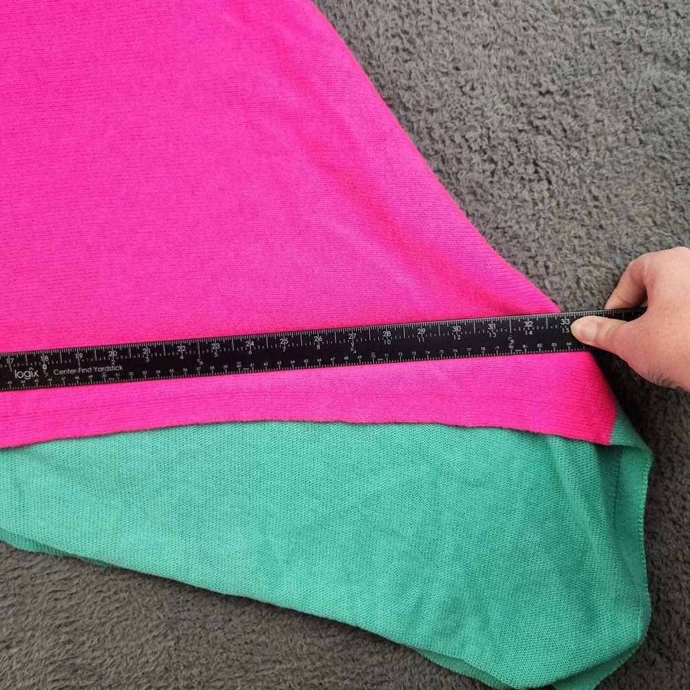 Lilly Pulitzer Poncho Womens One Size Pink Green Colorblock‎ Tassel Preppy Wrap
